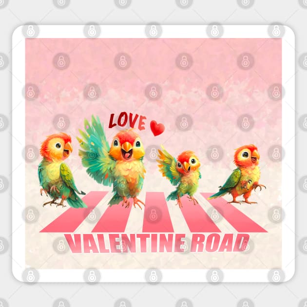 parrot with Valentine road special Sticker by Black Cat